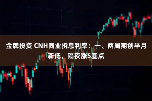 金牌投资 CNH同业拆息利率：一、两周期创半月新低，隔夜涨5基点